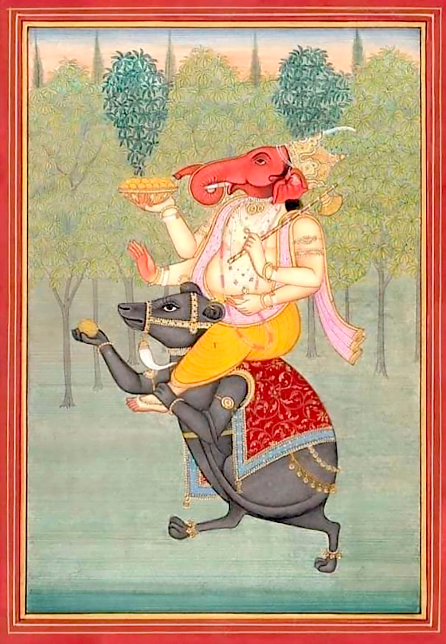 Ganesha riding his vahana