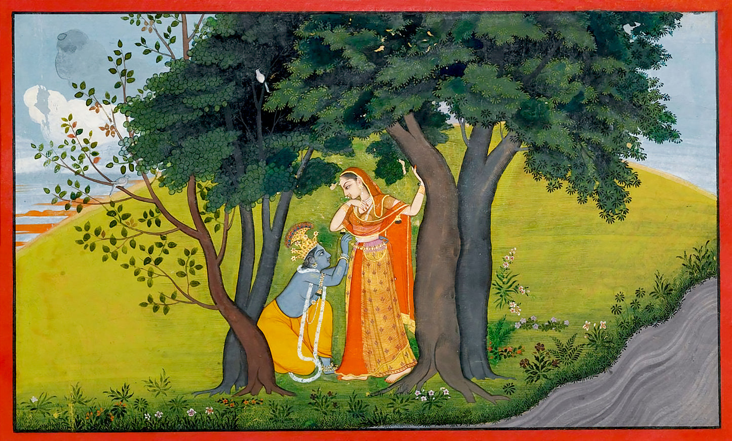 Krishna soothing radha