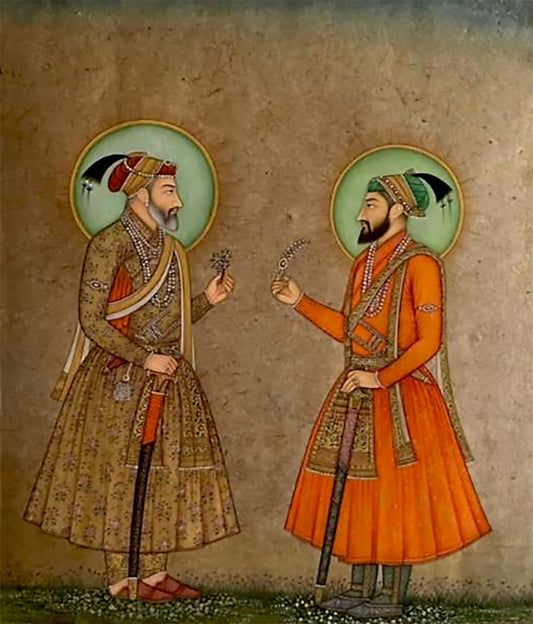 Mughal Emperor Shahjahan with Prince Aurangzeb